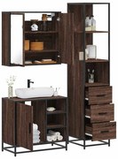 vidaXL Σετ Επίπλων Μπάνιου 3 Τεμαχίων Καφέ Δρυς από Τεχν. Ξύλο
