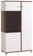 Βιτρίνα Burgundy 2K VS1 140 Λευκό - Flagstaff Oak - Λευκό Γυαλιστερό 78,5x40x139,5 εκ. 78.5x40x139.5 εκ.