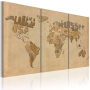 Πίνακας - Old map of the World - triptych 60x40