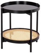 ΒΟΗΘΗΤΙΚΟ ΤΡΑΠΕΖΙ SEITZ HM18031 ΓΥΑΛΙ TOP-ΜΕΤΑΛΛΟ-RATTAN ΣΕ ΦΥΣΙΚΟ Φ50x55,5Υεκ.
