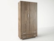 Intrahome Ντουλάπα δίφυλλη σε χρώμα καρυδί 85x50x180 Intrahomesa-00652528