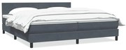 BOX SPRING ΚΡΕΒΑΤΙ ΜΕ ΣΤΡΩΜΑ ΣΚΟΥΡΟ ΓΚΡΙ 200X220 CM ΒΕΛΟΥΔΙΝΟ 3316084