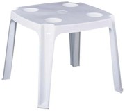 Βοηθιτικό Τραπεζάκι 44x44x38cm FREDDO Πλαστ.Άσπρο (Ποτηροθήκες+Ομπρελοθήκη)