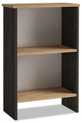 Βιβλιοθήκη μελαμίνης Flora Megapap χρώμα industrial grey - oak 52x25x80εκ. - GP022-0074,1