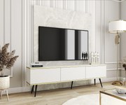Lh-homefurniture Έπιπλο τηλεόρασης ORO_MDF Λευκό 175x53x32cm P_ORO_BTV_Bi_MDF_BL