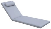 SUNLOUNGER Μαξιλάρι Ξαπλώστρας με Προσκέφαλο, Ύφασμα Water Repellent Γκρι, Φερμουάρ  196(78 118)x60x7cm [-Γκρι-] [-Ύφασμα-] Ε2014,3