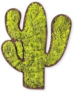 Διακοσμητικό Τοίχου Cactus Με Βρύο 931NTR1104 34x1,6x45cm Brown-Green Wallity Mdf