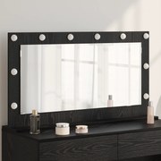 vidaXL Καθρέφτης με LED Φώτα Μαύρη Δρυς 100x55x18 εκ