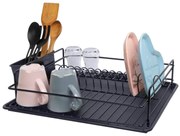 Πιατοθήκη μεταλλική Perilla χρώμα ανθρακί 46x33x12εκ.