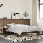 vidaXL Πλαίσιο Κρεβατιού Καφέ Δρυς 100x200 εκ. Επεξ. Ξύλο &amp; Μέταλλο