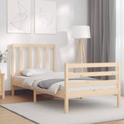 vidaXL Πλαίσιο Κρεβατιού με Κεφαλάρι 90x200 εκ. από Μασίφ Ξύλο