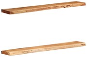 vidaXL Ράφια Τοίχου 2 τεμ. 100x20x3,5 εκ. από Μασίφ Ξύλο Ακακίας