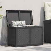 vidaXL Μπαούλο Αποθήκευσης Κήπου Μαύρο 180 Λίτρα Ρατάν Πολυπροπυλενίου