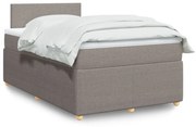 Κρεβάτι Boxspring με Στρώμα Taupe 120x190 εκ. Υφασμάτινο