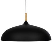 GloboStar VALLETE BLACK 01259 Μοντέρνο Κρεμαστό Φωτιστικό Οροφής Μονόφωτο 1 x E27 Μαύρο Μεταλλικό Καμπάνα Φ60 x Y35cm