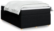 vidaXL Κρεβάτι Boxspring με Στρώμα Μαύρο 120x200 εκ. Υφασμάτινο