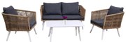 ΣΑΛΟΝΙ ΕΞ.ΧΩΡΟΥ 4ΤΜΧ FREJA HM6057.01 ΑΛΟΥΜ. ΛΕΥΚΟ-PE RATTAN ΜΠΕΖ-ΑΝΘΡΑΚΙ ΜΑΞΙΛΑΡΙΑ (1 Τεμμάχια)