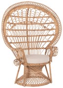 ΠΟΛΥΘΡΟΝΑ ROYAL PEACOCK HM9342 RATTAN ΣΕ ΦΥΣΙΚΟ-ΜΑΞΙΛΑΡΙ ΜΠΕΖ 114x72x150Yεκ.