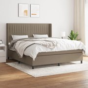 vidaXL Κρεβάτι Boxspring με Στρώμα Taupe 160x200 εκ. Υφασμάτινο