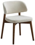 Καρέκλα Siena rubberwood σε καρυδί-εκρού απόχρωση 48x50x81εκ 2αδα 48x50x81 εκ.