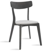 Καρέκλα Toto pakoworld ξύλο rubber wood rustic grey-ύφασμα γκρι