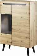 Lh-homefurniture Βιτρίνα Nordi Artisan+μαύρο 90x134x40cm 17104-NR-ART