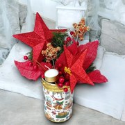 Χριστουγεννιάτικη σύνθεση σε κασπό με τυπωμένα σχέδια!