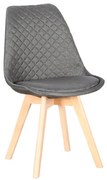 ZITA PLUS Καρέκλα Τραπεζαρίας Ξύλινη 4τμχ Bianca S Grey Ύφασμα 50x55x83.5εκ. 50Χ55Χ47-83.5εκ.10.1224.S