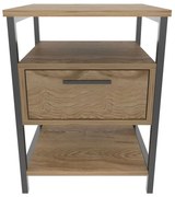 Κομοδίνο Alba 322RTC1604 45x45x61,8cm Oak-Black
