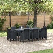 vidaXL Σετ Τραπεζαρίας Κήπου 9 pcs Ανθρακί Πολυπροπυλένιο