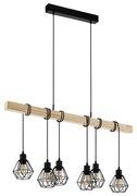 Φωτιστικό Οροφής Ράγα Townshend 5 43133 Black-Brown Eglo Μέταλλο,Ξύλο