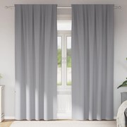 vidaXL Κουρτίνες 2 pcs Ανοιχτό γκρι 245 x 140 εκ. Πολυεστέρας