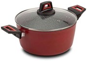 Κατσαρόλα Βαθιά Αντικολλητική Taurus 10-144-072 28cm Bordo-Black Nava 28cm Aluminium