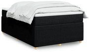 vidaXL Κρεβάτι Boxspring με Στρώμα Μαύρο 120x200 εκ. Υφασμάτινο