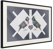 Αφίσα - Bird Love - 60x40 - Μαύρο - Με πασπαρτού