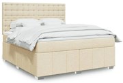 vidaXL Κρεβάτι Boxspring με Στρώμα Κρεμ 180x200 εκ. Υφασμάτινο