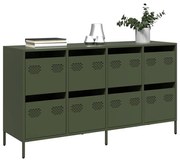 Sideboard Ελαιοπράσινο 135x39x73,5 cm Ατσάλι ψυχρής έλασης - Πράσινο