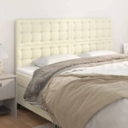 vidaXL Κεφαλάρια Κρεβατιού 4 τεμ. Κρεμ 100x5x78/88 εκ. Συνθετικό Δέρμα