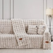Beauty Home Γούνινο ριχτάρι Διθέσιο Art 8723 180x250 Εκρού