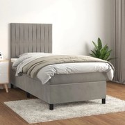 ΚΡΕΒΑΤΙ BOXSPRING ΜΕ ΣΤΡΩΜΑ ΑΝΟΙΧΤΟ ΓΚΡΙ 80X200 ΕΚ. ΒΕΛΟΥΔΙΝΟ 3143109