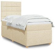 ΚΡΕΒΑΤΙ BOXSPRING ΜΕ ΣΤΡΩΜΑ ΚΡΕΜ 90X200 ΕΚ.ΥΦΑΣΜΑΤΙΝΟ 3293468