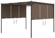 vidaXL Κιόσκι Κήπου Taupe 3 x 3 x 2,25 μ. με Πλαϊνή Κουρτίνα