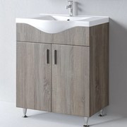 Έπιπλο Μπάνιου Πάγκος Με Νιπτήρα Siena 75 S3BSI075SD0 72x34x83cm Sonoma Dark Πορσελάνη,Μελαμίνη