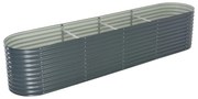 vidaXL Ζαρντινιέρα Υπερυψωμένη Γκρι 400x80x81 εκ. Γαλβανισμ. Χάλυβας