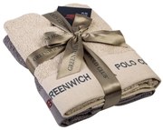 Πετσέτες 2663 (Σετ 2τμχ) Beige-Grey Greenwich Polo Club Σετ Πετσέτες 50x90cm 100% Cotton