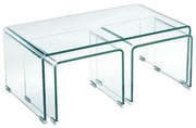 Τραπεζάκια Σετ Glasser Clear  ΕΜ733 90X50X38 cm