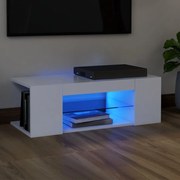 Έπιπλο Τηλεόρασης με LED Λευκό 90x39x30 εκ. 804238