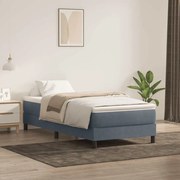 vidaXL Κρεβάτι Boxspring χωρίς Στρώμα Σκούρο Γκρι 90x220 εκ. Βελούδινο