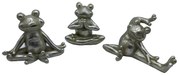 FROGGIES 2 DECO ΒΑΤΡΑΧΟΣ SET 3ΤΜΧ POLYRESIN ΑΣΗΜΙ 13,3-10,8-16,3x7,8-7-7,5xH10,5-11-10,8cm