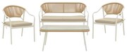 Σαλόνι Κήπου Bonanza 152-000056 (Σετ 4τμχ) 124x64x78cm Beige-White 4 Θέσεων